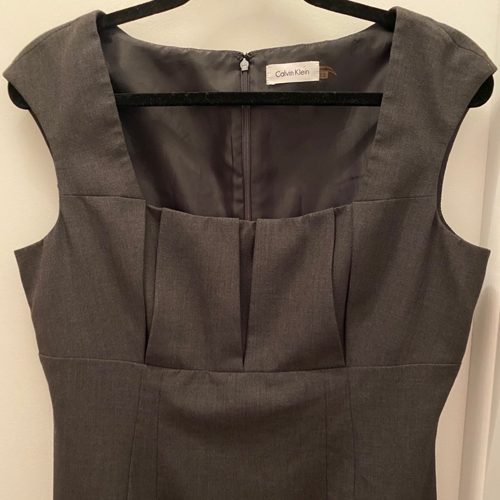 Calvin Klein Size 12 Grey Dress